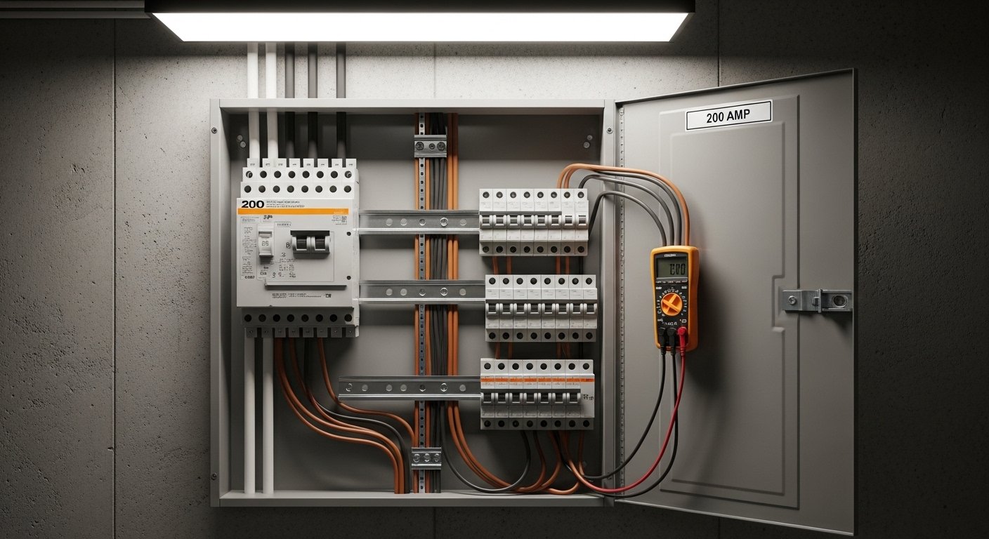 Upgraded electrical panel with labeled breakers